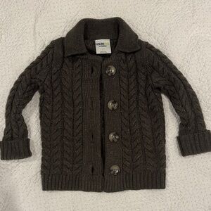 OshKosh B'gosh Dark Greeb Cable Knit Kids Cardigan